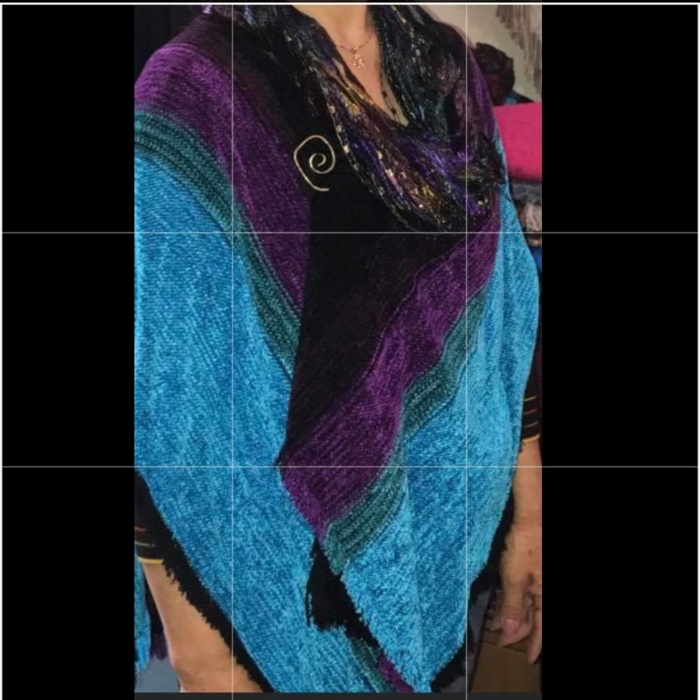 Handwoven rayon chenille shawl